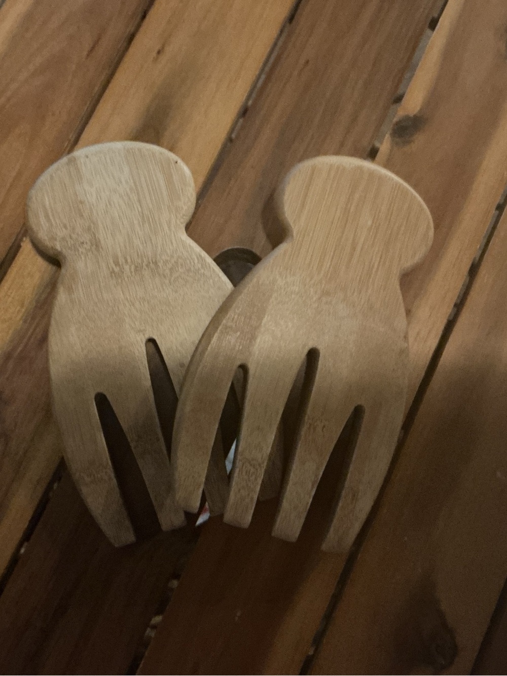 Cost Plus World Market Bamboo Salad Hands - Natural Wood